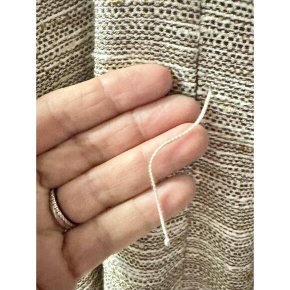 ETCETERA Beige Gold Sleeveless Tweed Sheath Dress Beaded Collar Belted Women's 2 - Picture 9 of 9